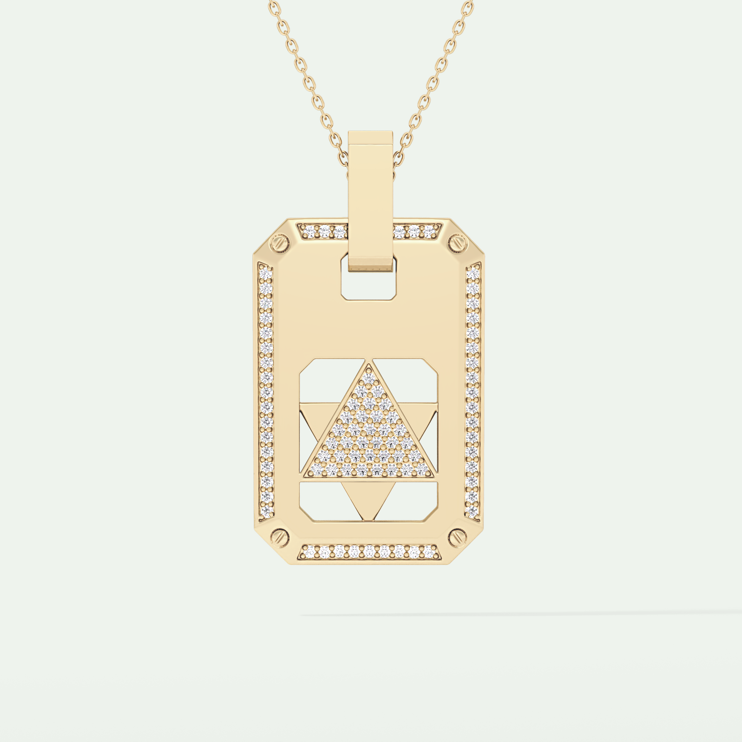 0.90 CT Round Cut Moissanite Diamond Stones Necklace For Him 1