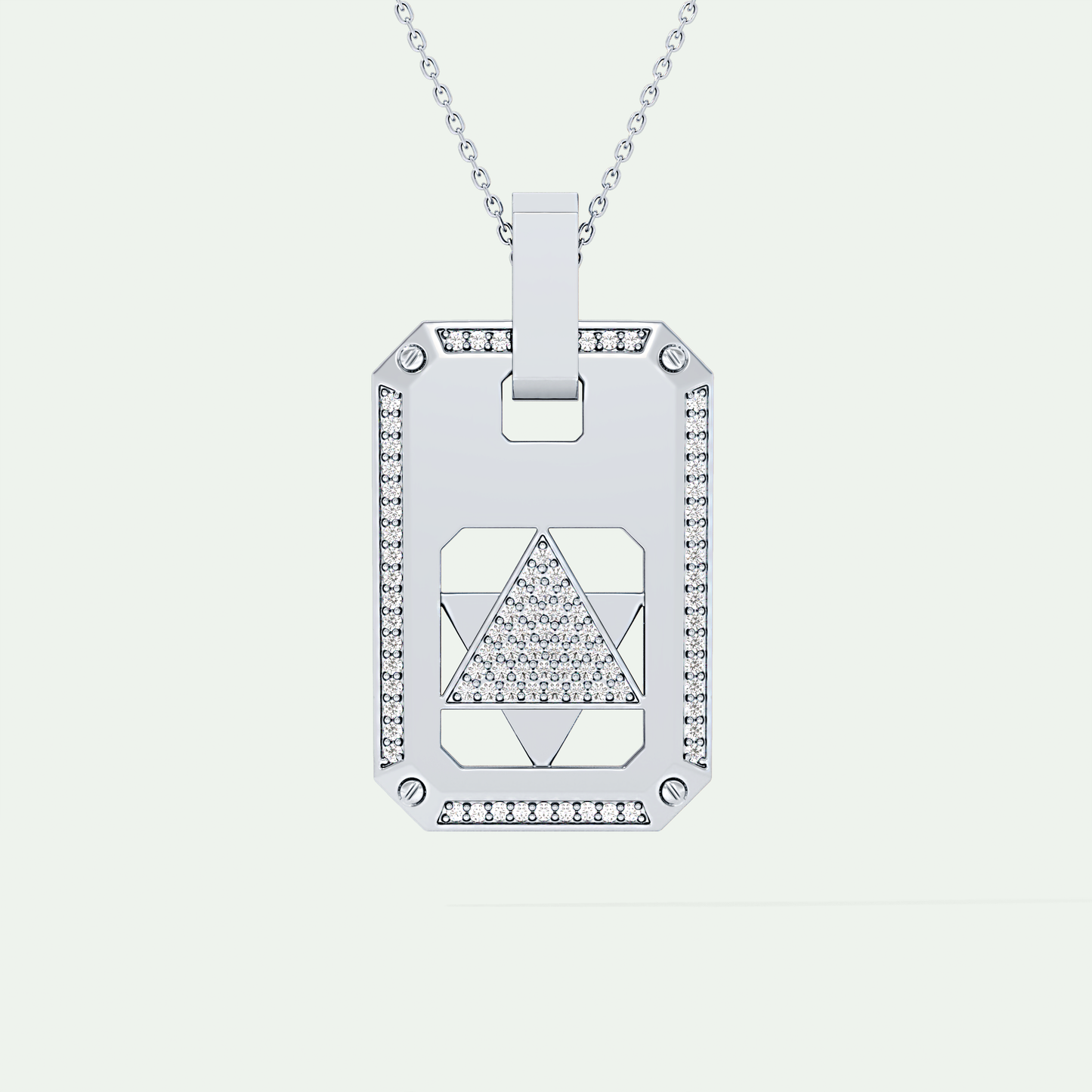 0.90 CT Round Cut Moissanite Diamond Stones Necklace For Him 5