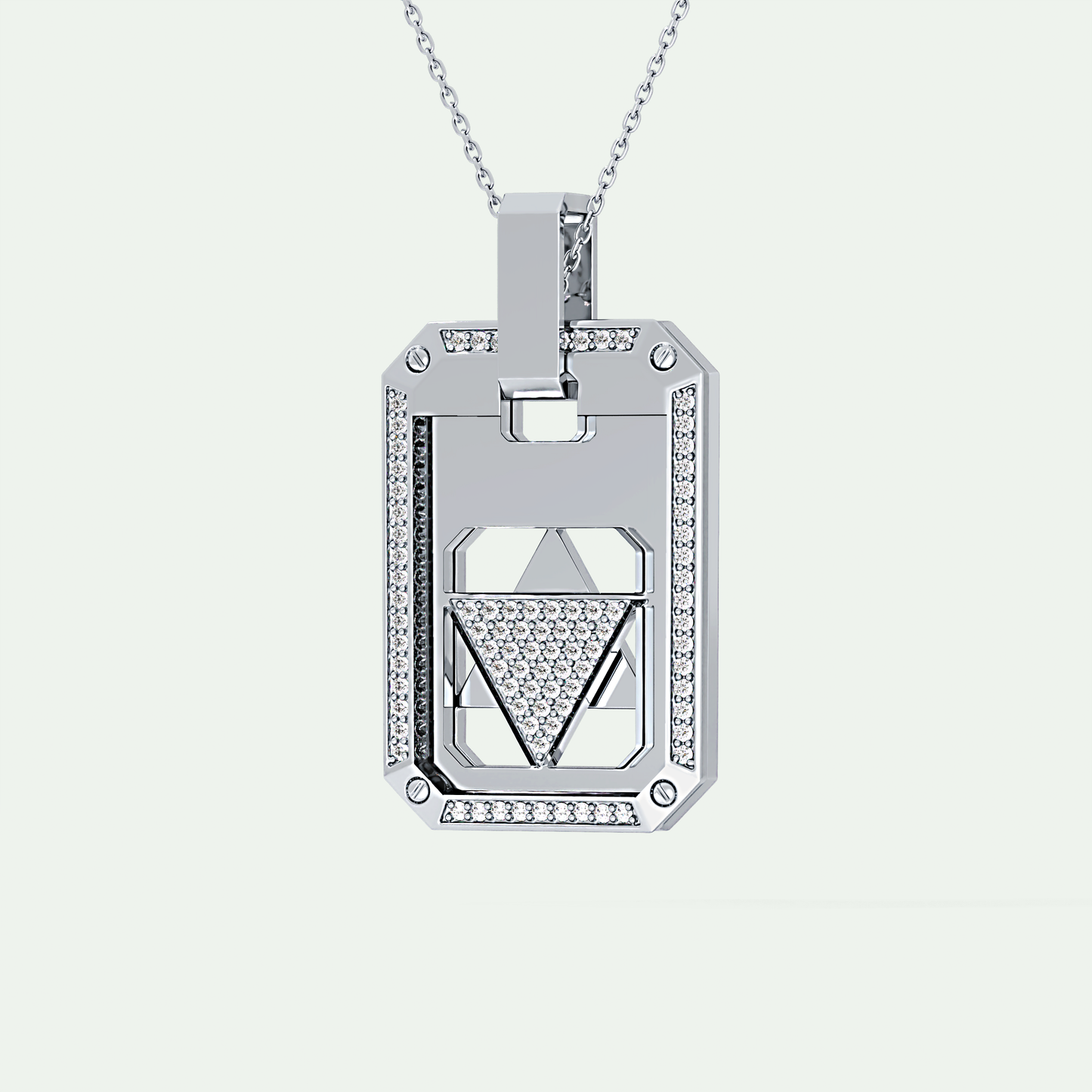 0.90 CT Round Cut Moissanite Diamond Stones Necklace For Him 6