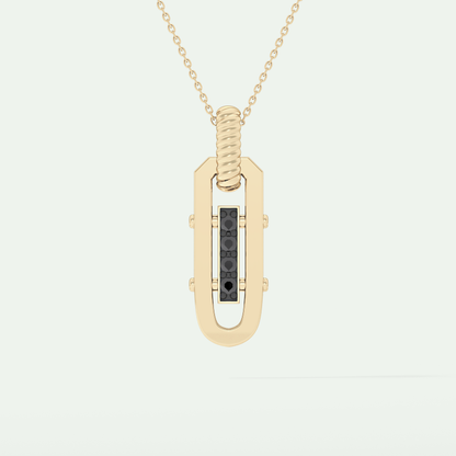 0.20 CT Round Shaped Black Moissanite Diamond Necklace 1