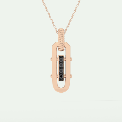 0.20 CT Round Shaped Black Moissanite Diamond Necklace 9