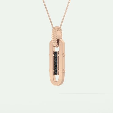 0.20 CT Round Shaped Black Moissanite Diamond Necklace 10