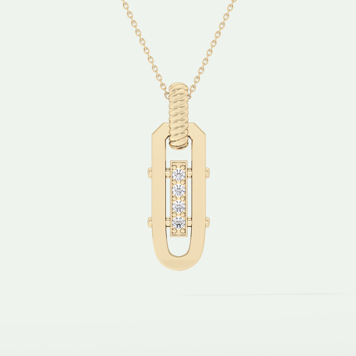 0.20 CT Round Shape Moissanite Diamond Stones Necklace For Him 1