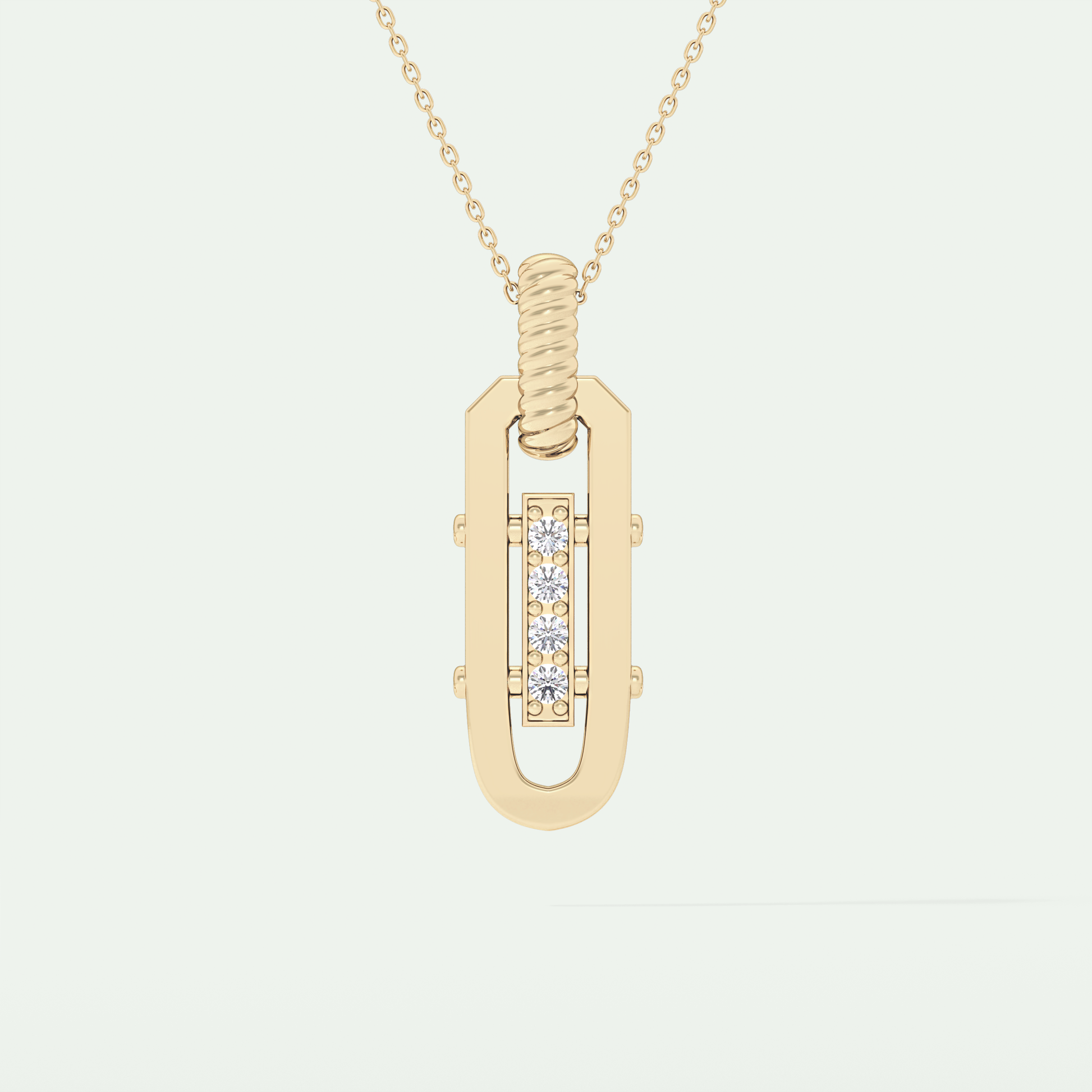 0.20 CT Round Shape Moissanite Diamond Stones Necklace For Him 1