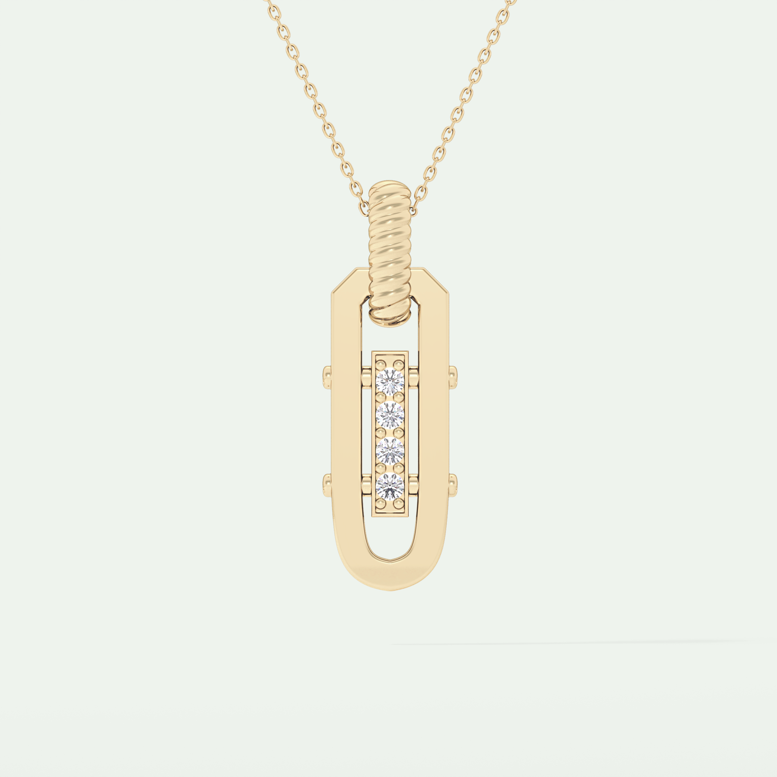 0.20 CT Round Shape Moissanite Diamond Stones Necklace For Him 1