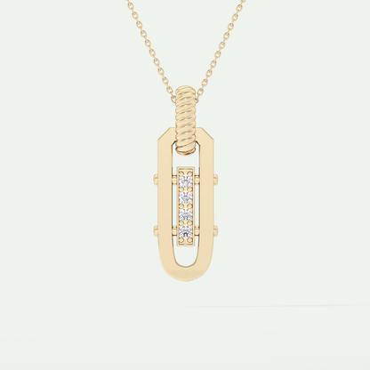 0.20 CT Round Shape Moissanite Diamond Stones Necklace For Him 1