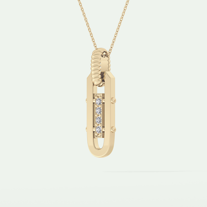 0.20 CT Round Shape Moissanite Diamond Stones Necklace For Him 2