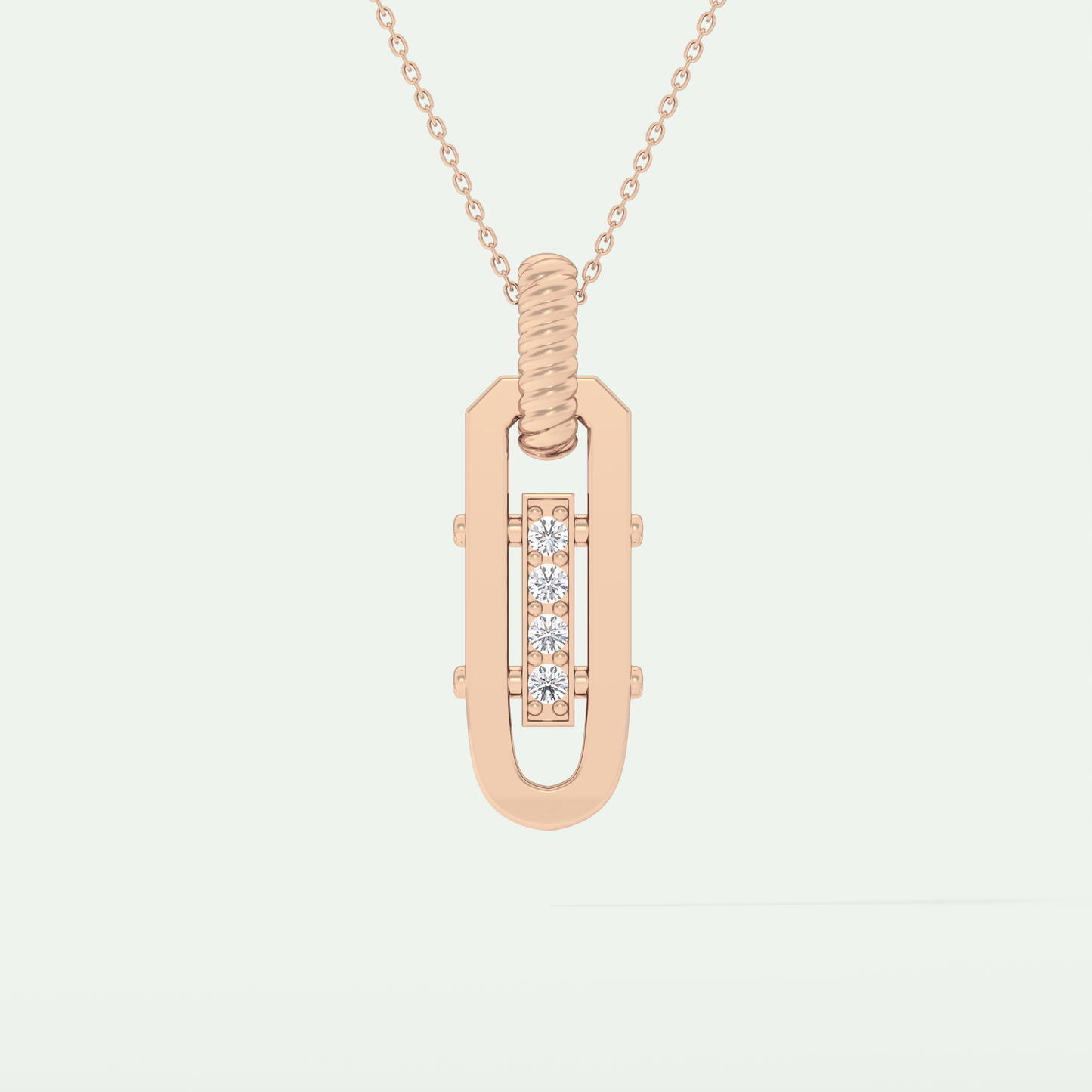 0.20 CT Round Shape Moissanite Diamond Stones Necklace For Him 9