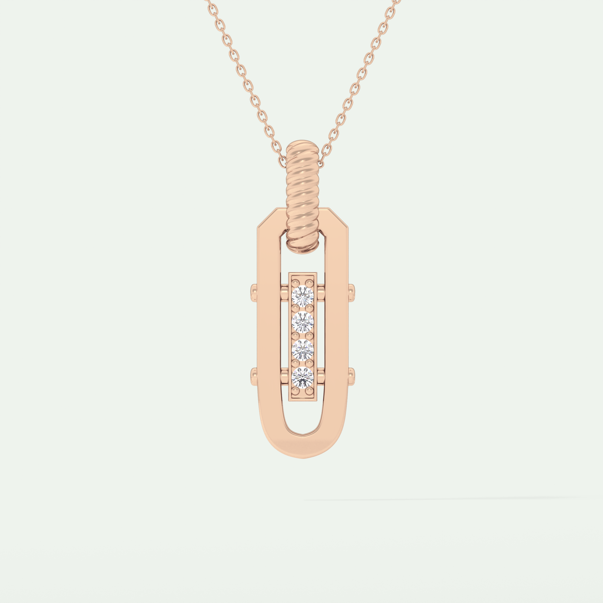 0.20 CT Round Shape Moissanite Diamond Stones Necklace For Him 9