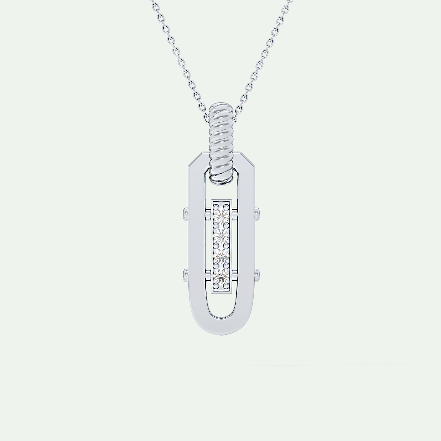 0.20 CT Round Shape Moissanite Diamond Stones Necklace For Him 5