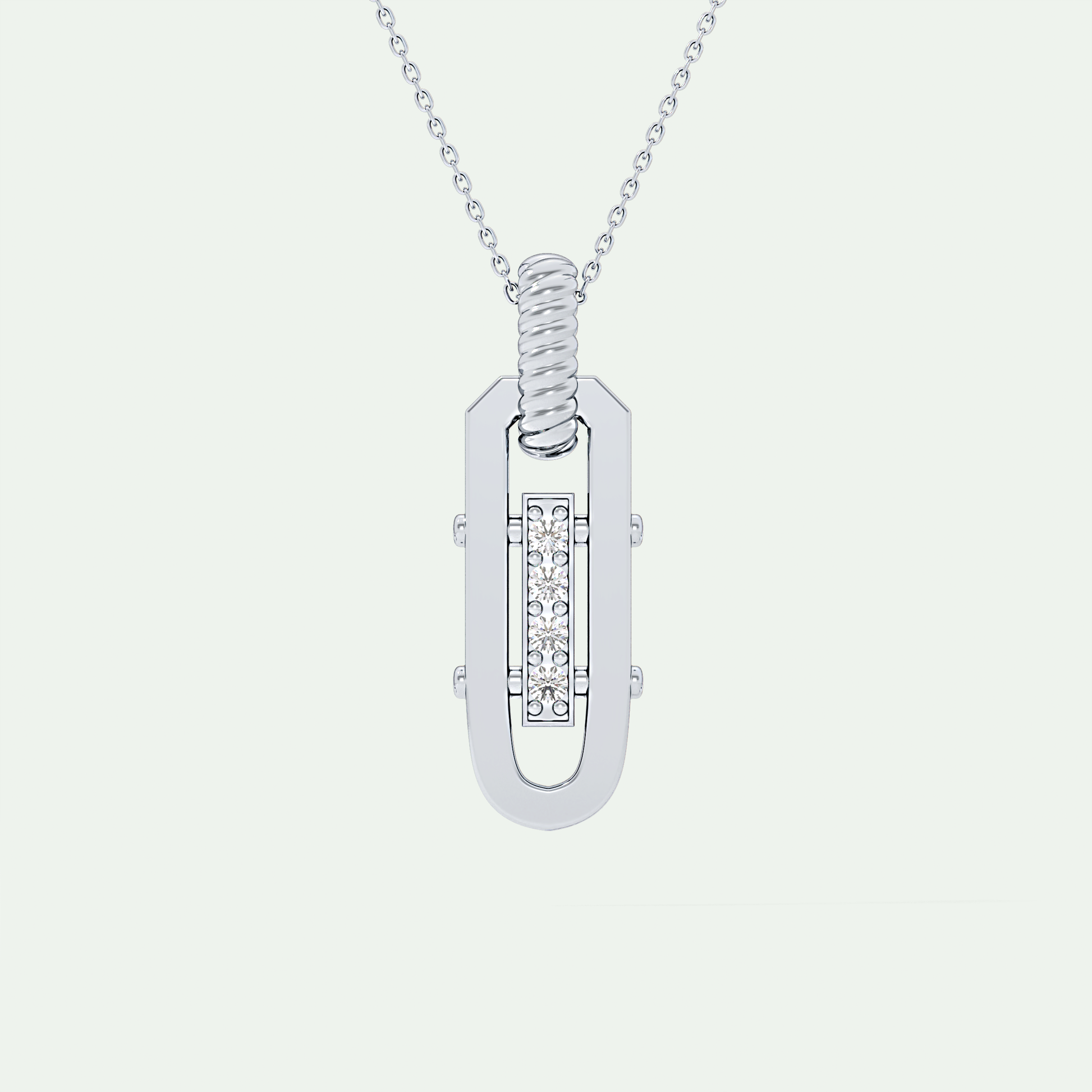 0.20 CT Round Shape Moissanite Diamond Stones Necklace For Him 5