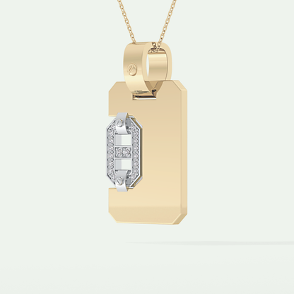 0.10 CT Layered Moissanite Diamond Necklace For Him 2