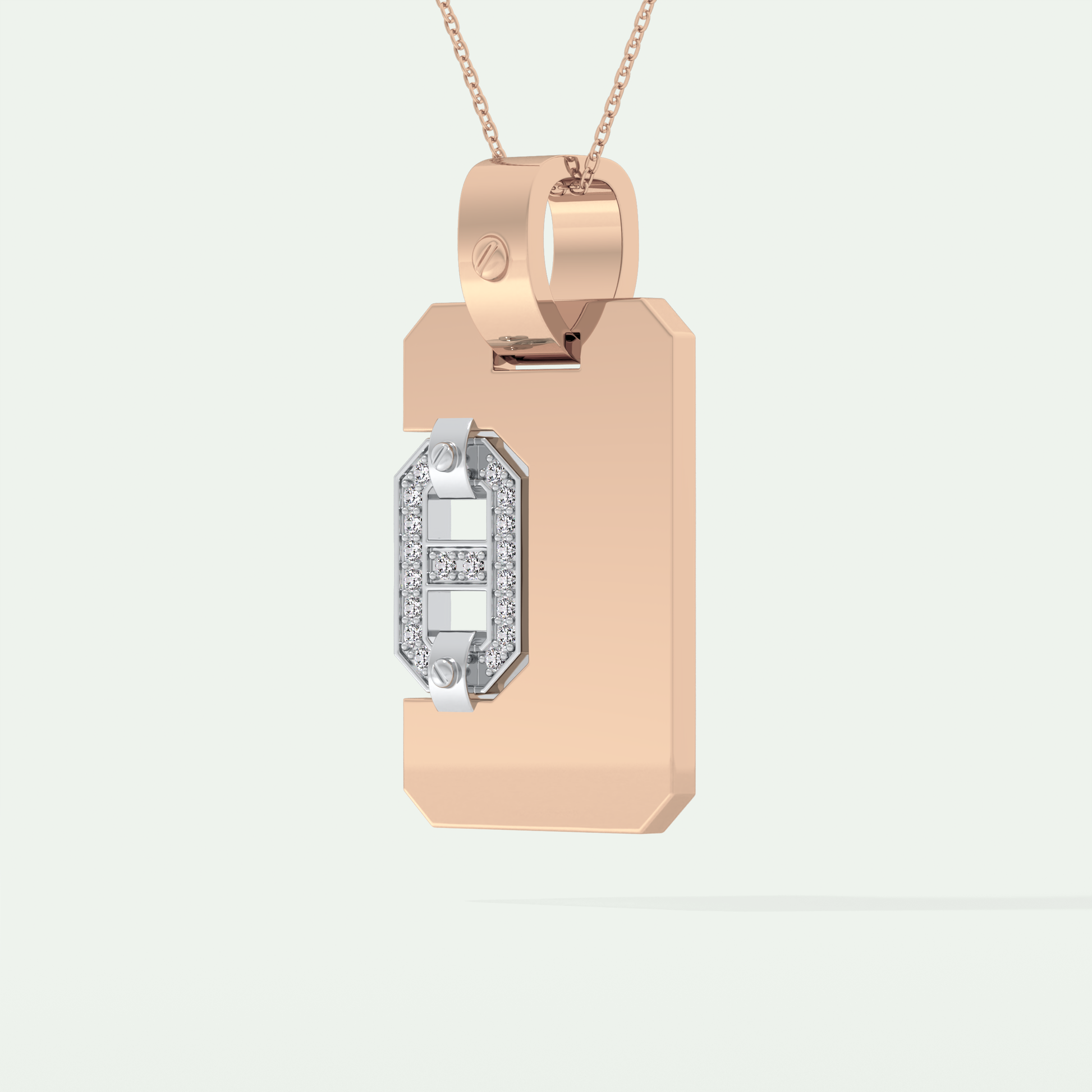 0.10 CT Layered Moissanite Diamond Necklace For Him 6