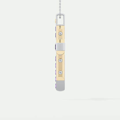 1.20 CT Polished Cross Purple Moissanite Diamond Necklace For Him 4