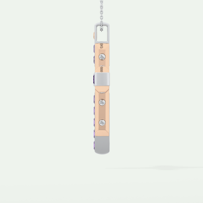 1.20 CT Polished Cross Purple Moissanite Diamond Necklace For Him 8