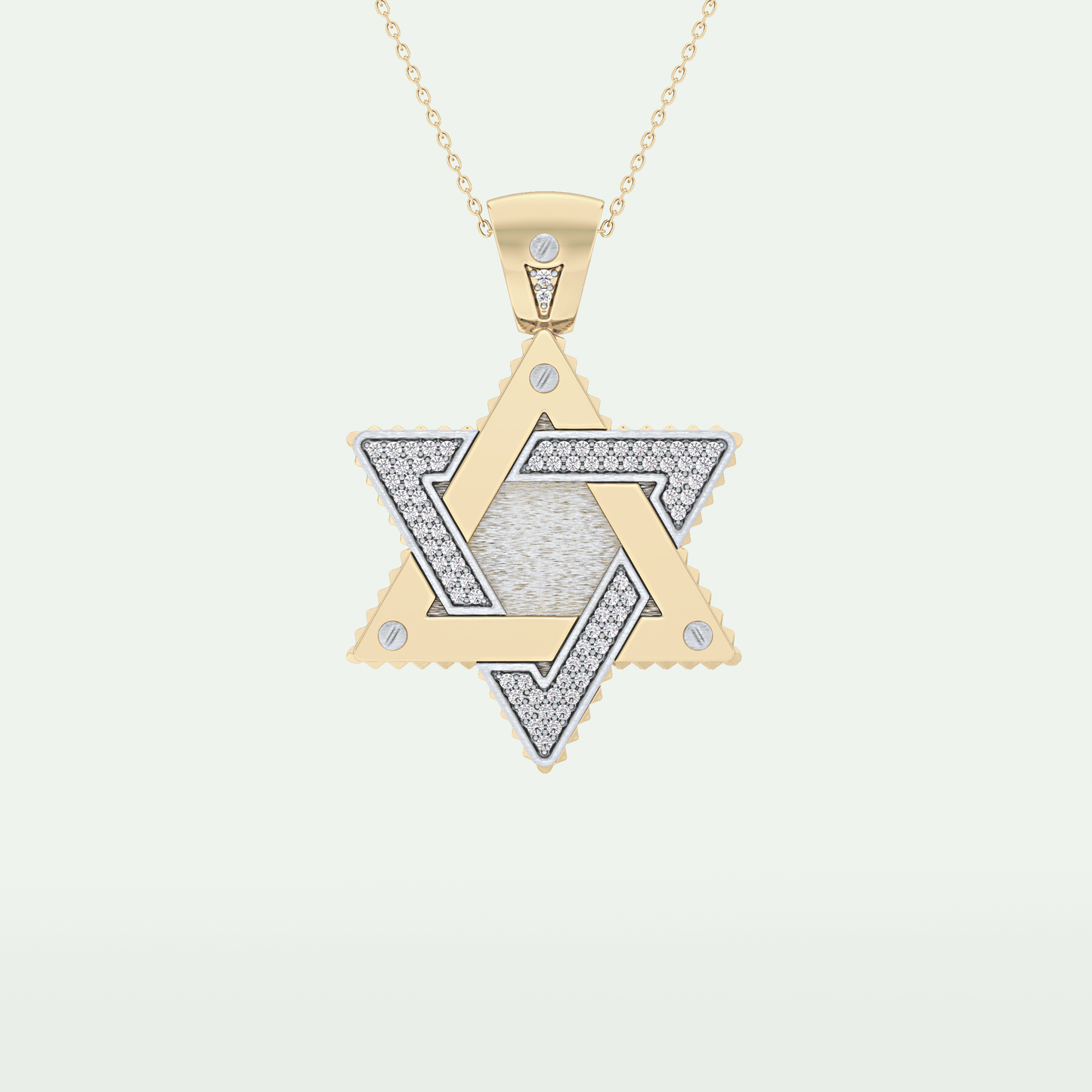 0.45 CT Unique Star Shaped Moissanite Diamond Stones Two Tone Necklace 1