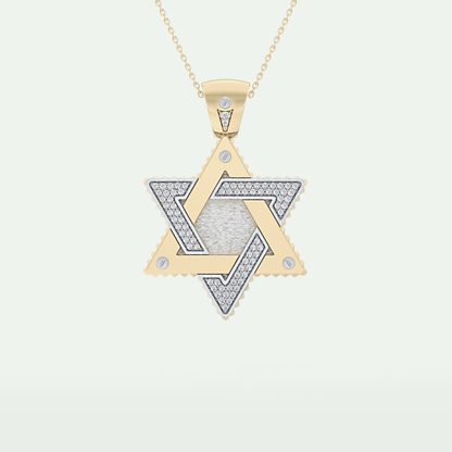 0.45 CT Unique Star Shaped Moissanite Diamond Stones Two Tone Necklace 1