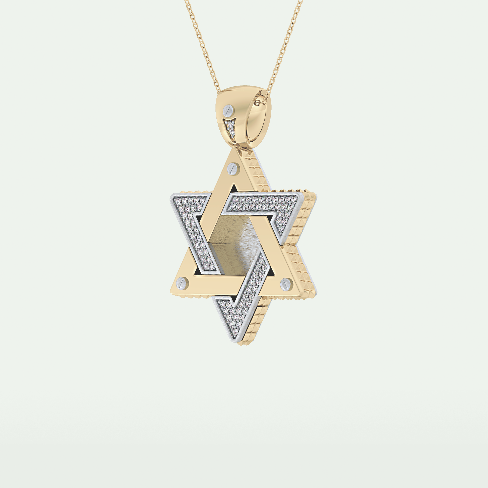 0.45 CT Unique Star Shaped Moissanite Diamond Stones Two Tone Necklace 2