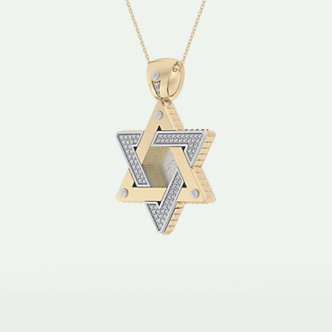 0.45 CT Unique Star Shaped Moissanite Diamond Stones Two Tone Necklace 2