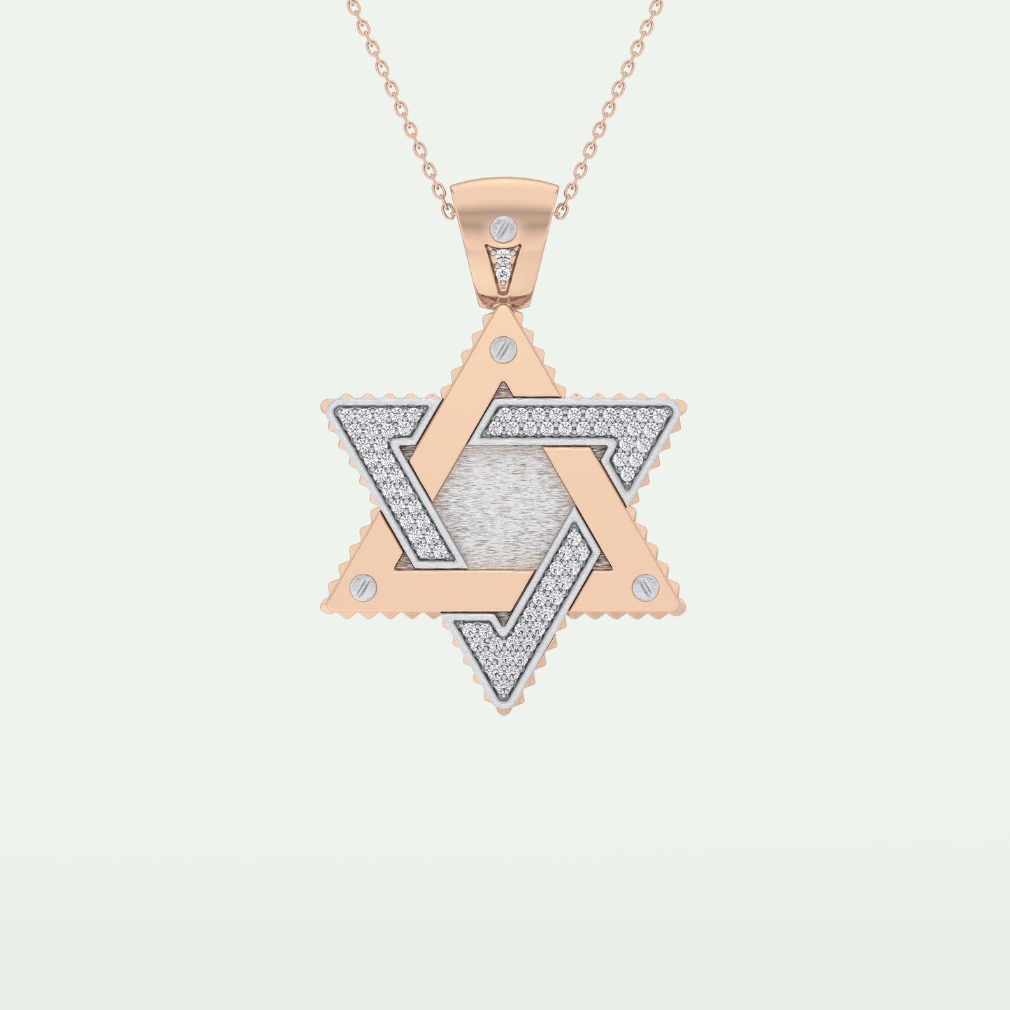 0.45 CT Unique Star Shaped Moissanite Diamond Stones Two Tone Necklace 5