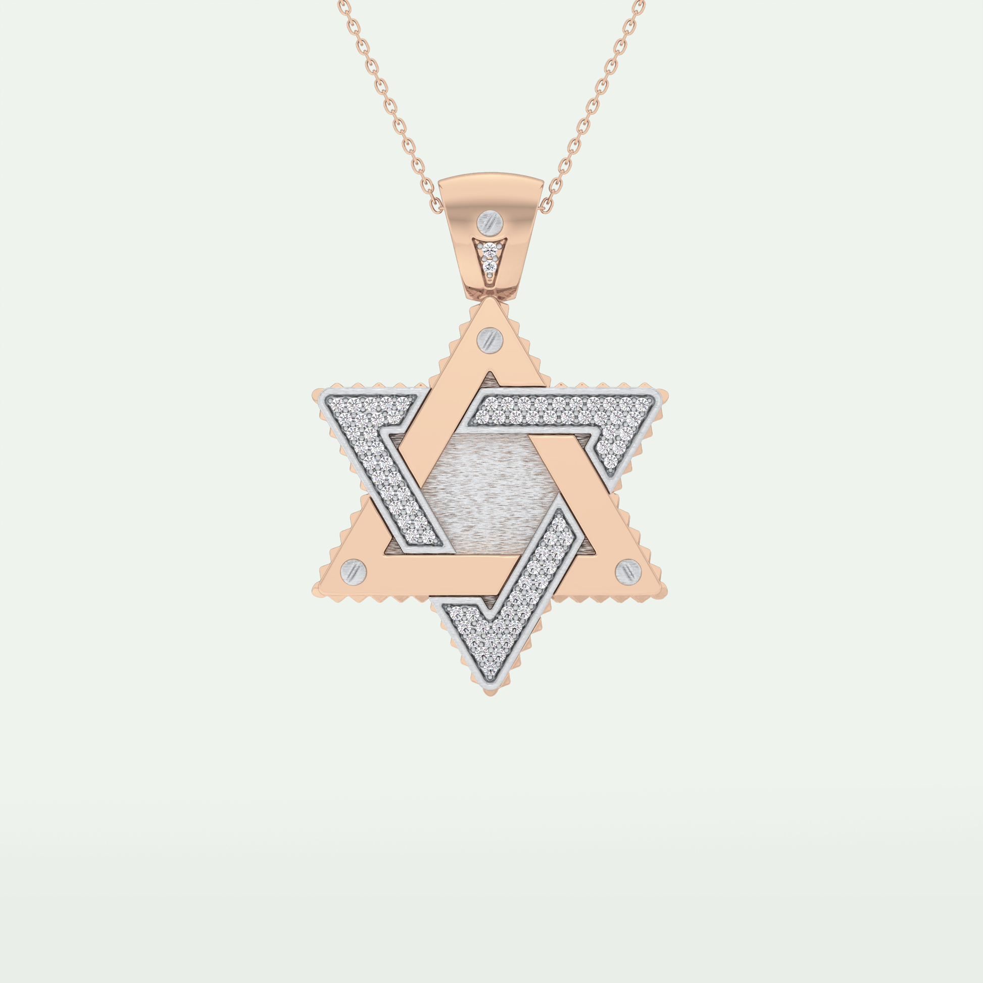 0.45 CT Unique Star Shaped Moissanite Diamond Stones Two Tone Necklace 5