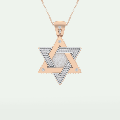 0.45 CT Unique Star Shaped Moissanite Diamond Stones Two Tone Necklace 5