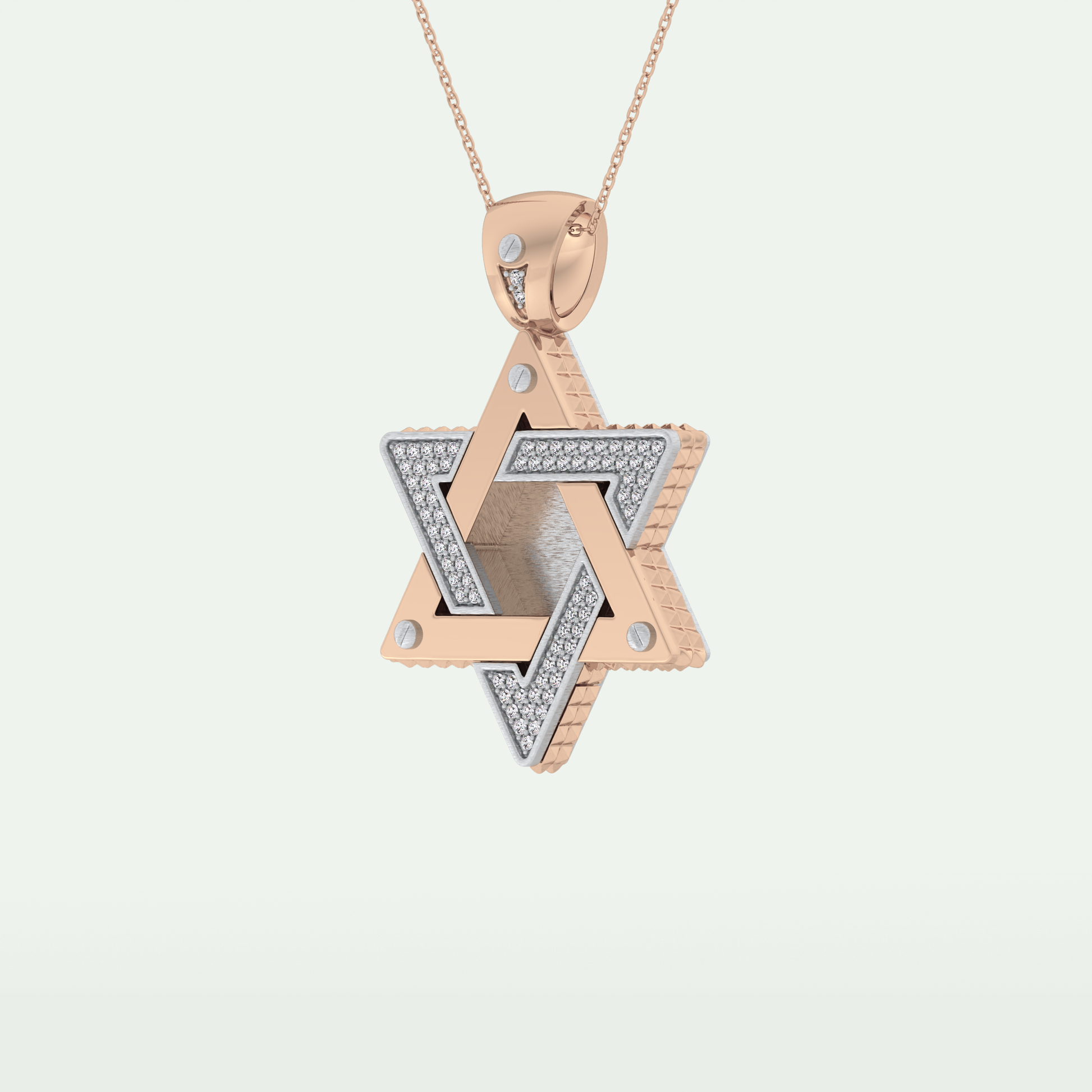 0.45 CT Unique Star Shaped Moissanite Diamond Stones Two Tone Necklace 6