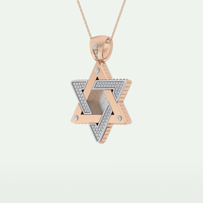 0.45 CT Unique Star Shaped Moissanite Diamond Stones Two Tone Necklace 6