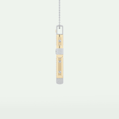 0.60 CT Polished Finish Cross Moissanite Diamond Two Tone Necklace For Him 4