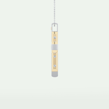 0.60 CT Princess & Round Cut Cross Moissanite Diamond Two Tone Necklace 4