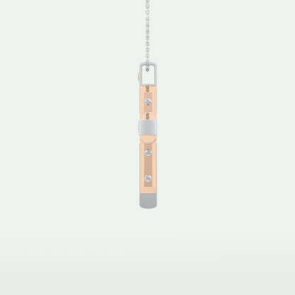 0.60 CT Princess & Round Cut Cross Moissanite Diamond Two Tone Necklace 12