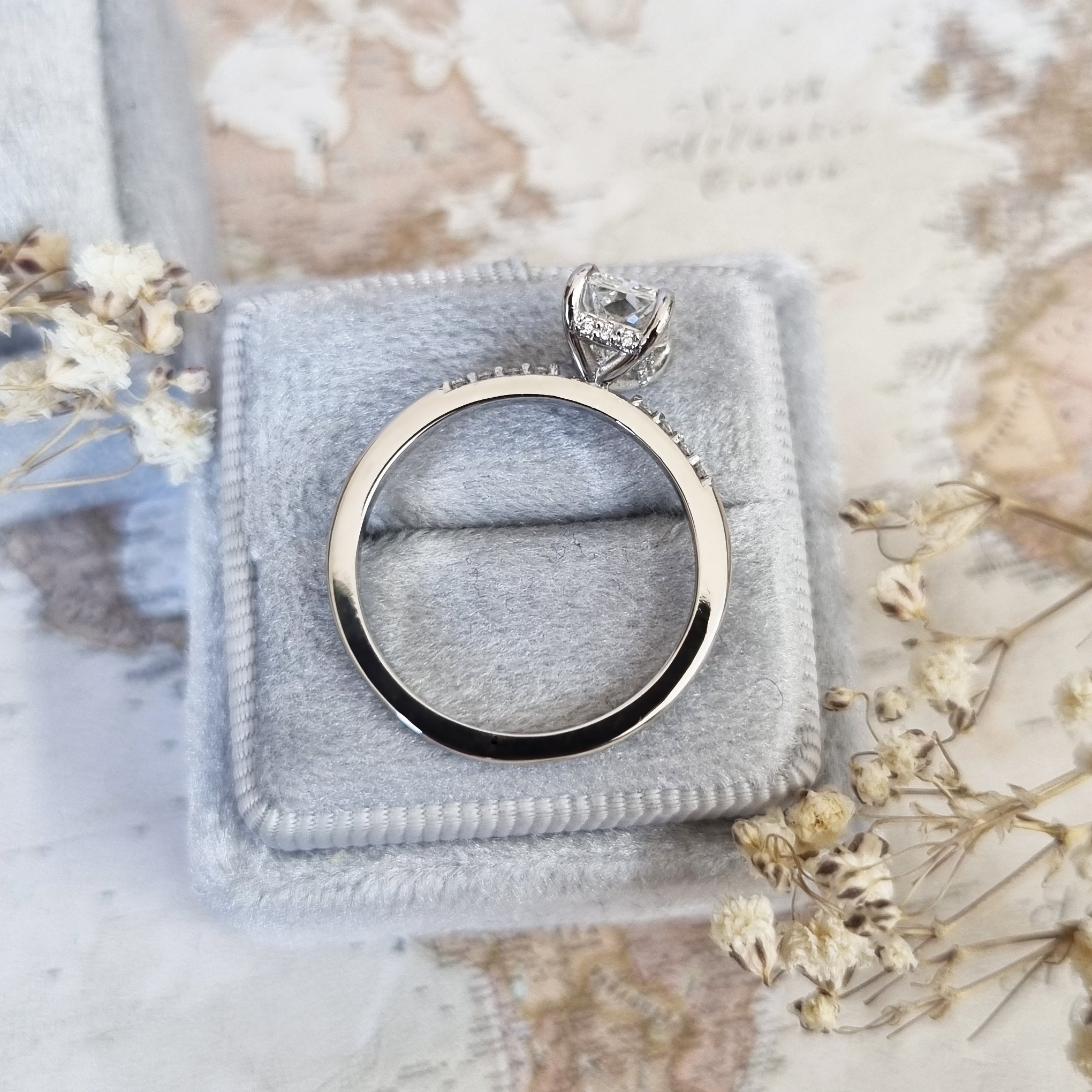 Radiant Pave Lab Grown Diamond Engagement Ring