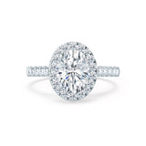 1.50 CT Oval Halo CVD F/VVS1 Diamond Engagement Ring