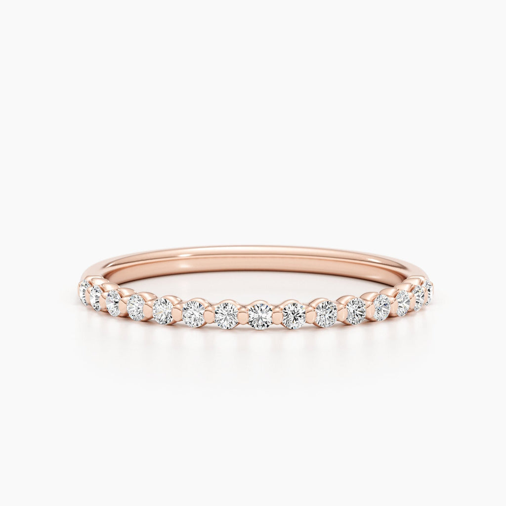 0.3 CT Round Half Eternity Lab Grown Diamond Wedding Band