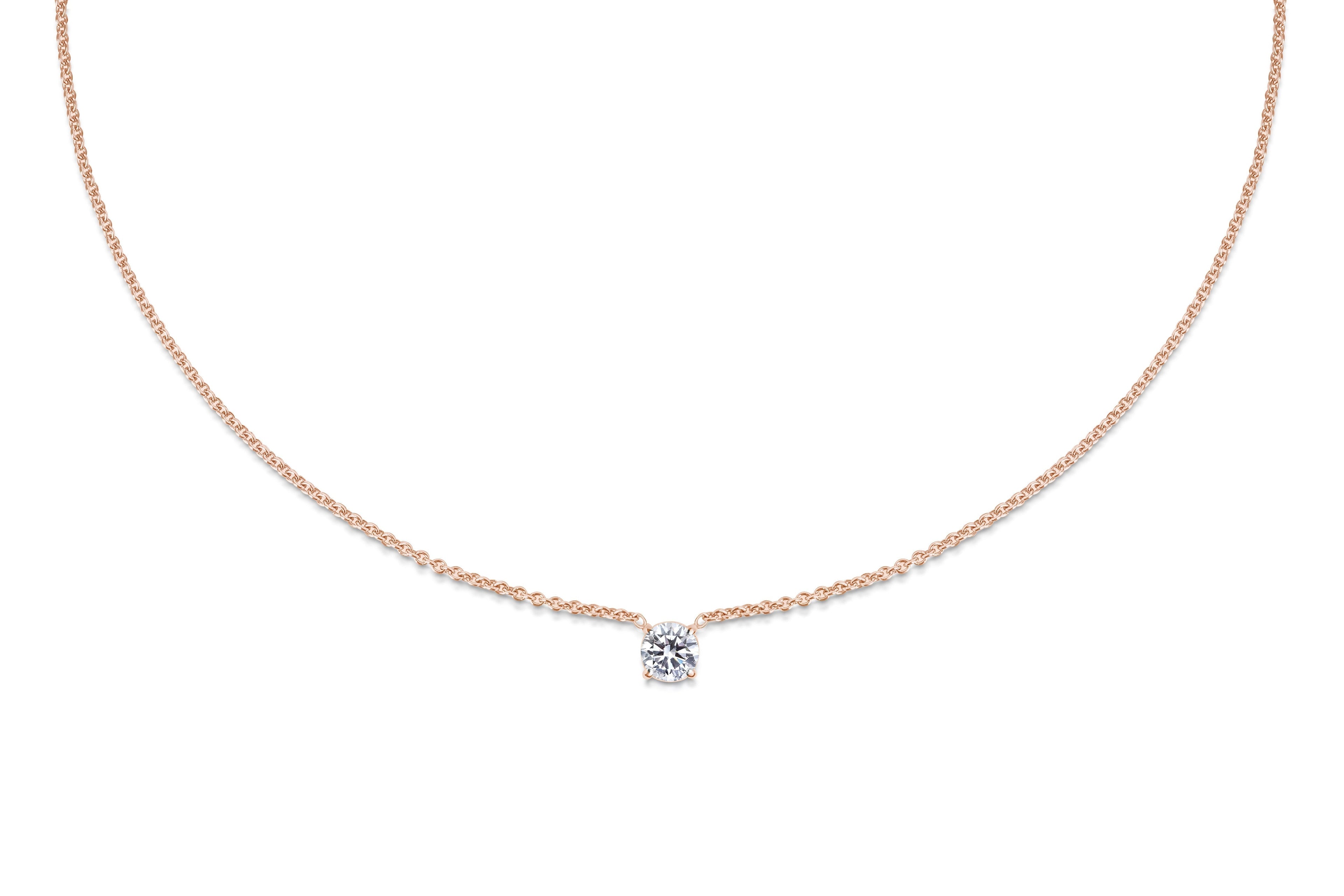 0.50 CT Round Solitaire Lab Grown Diamond Necklace