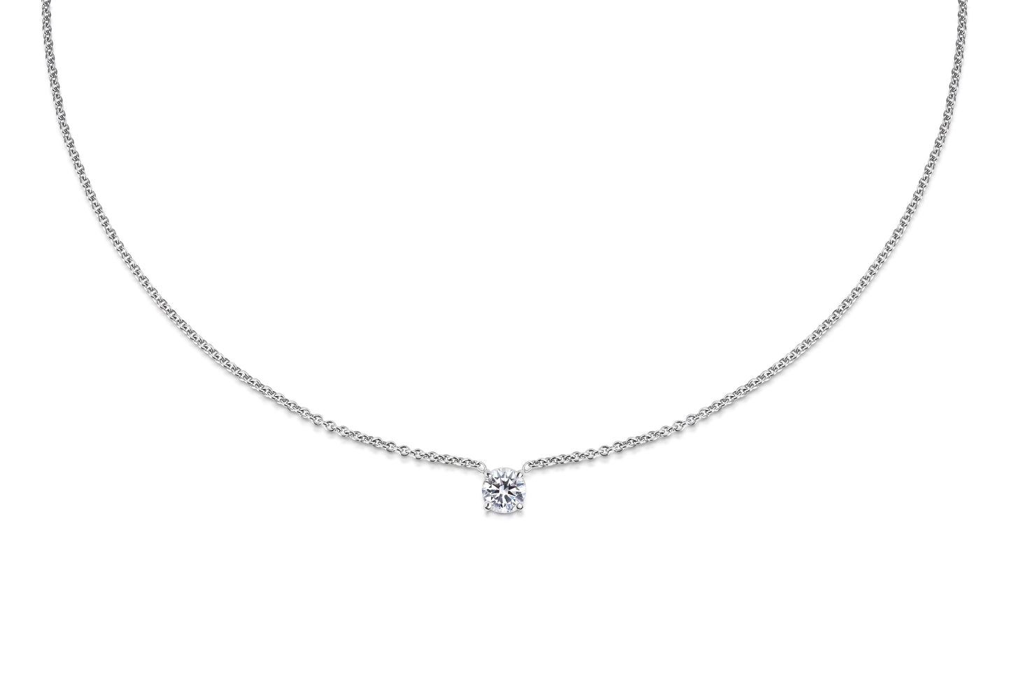 0.50 CT Round Solitaire CVD F/VS Diamond Necklace 1