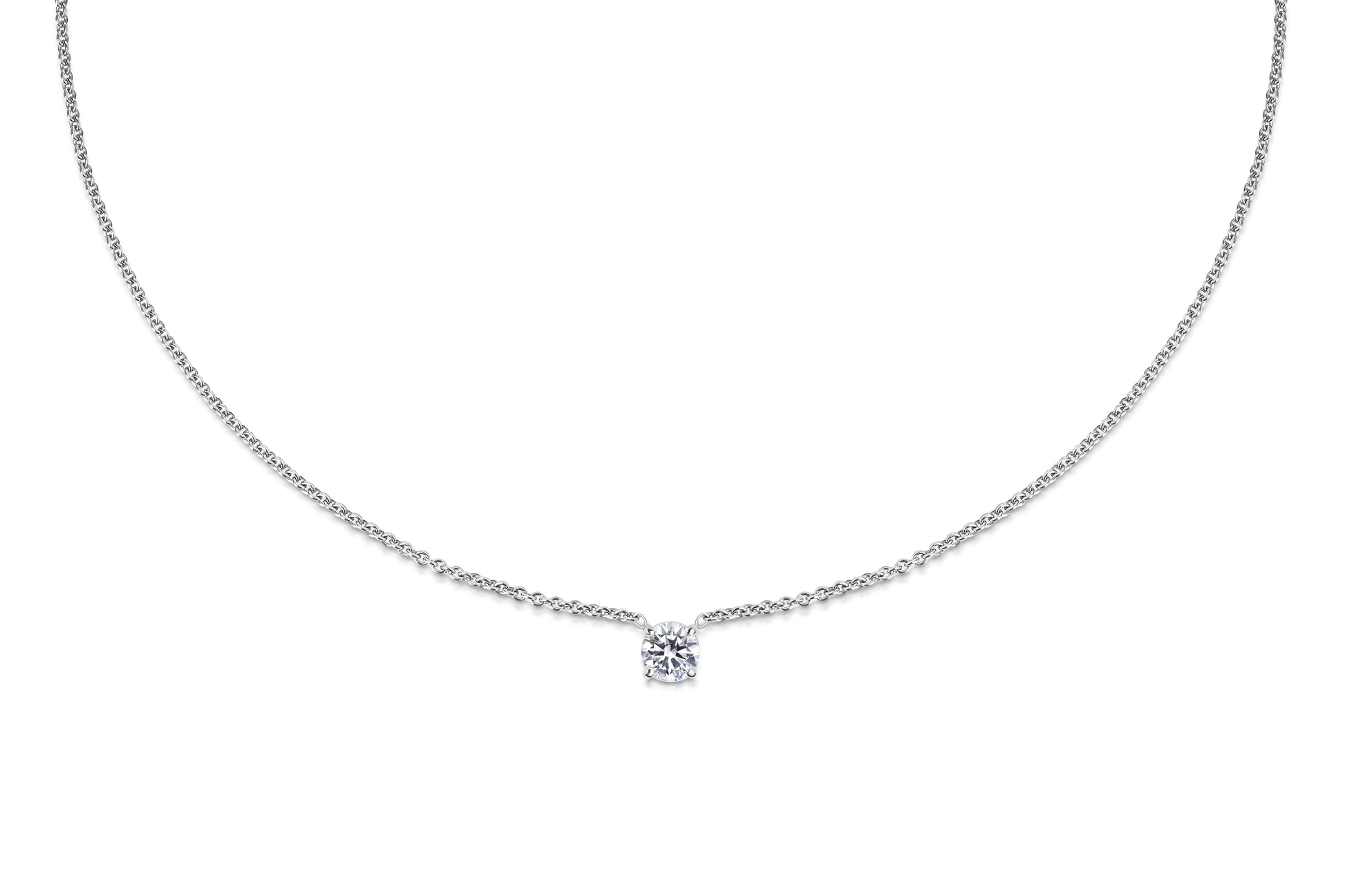 0.50 CT Round Solitaire CVD F/VS Diamond Necklace 1