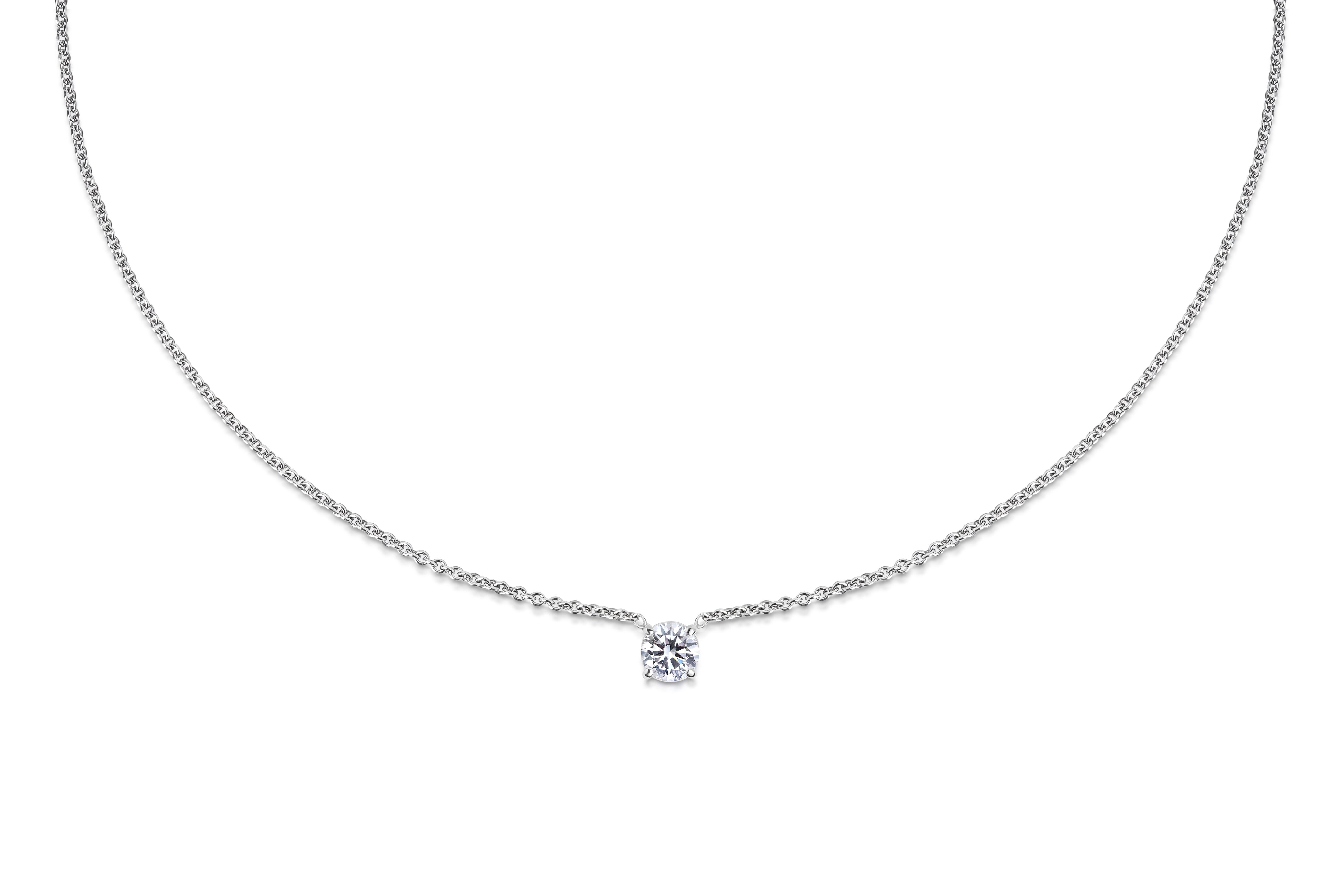 0.50 CT Round Solitaire CVD F/VS Diamond Necklace 1