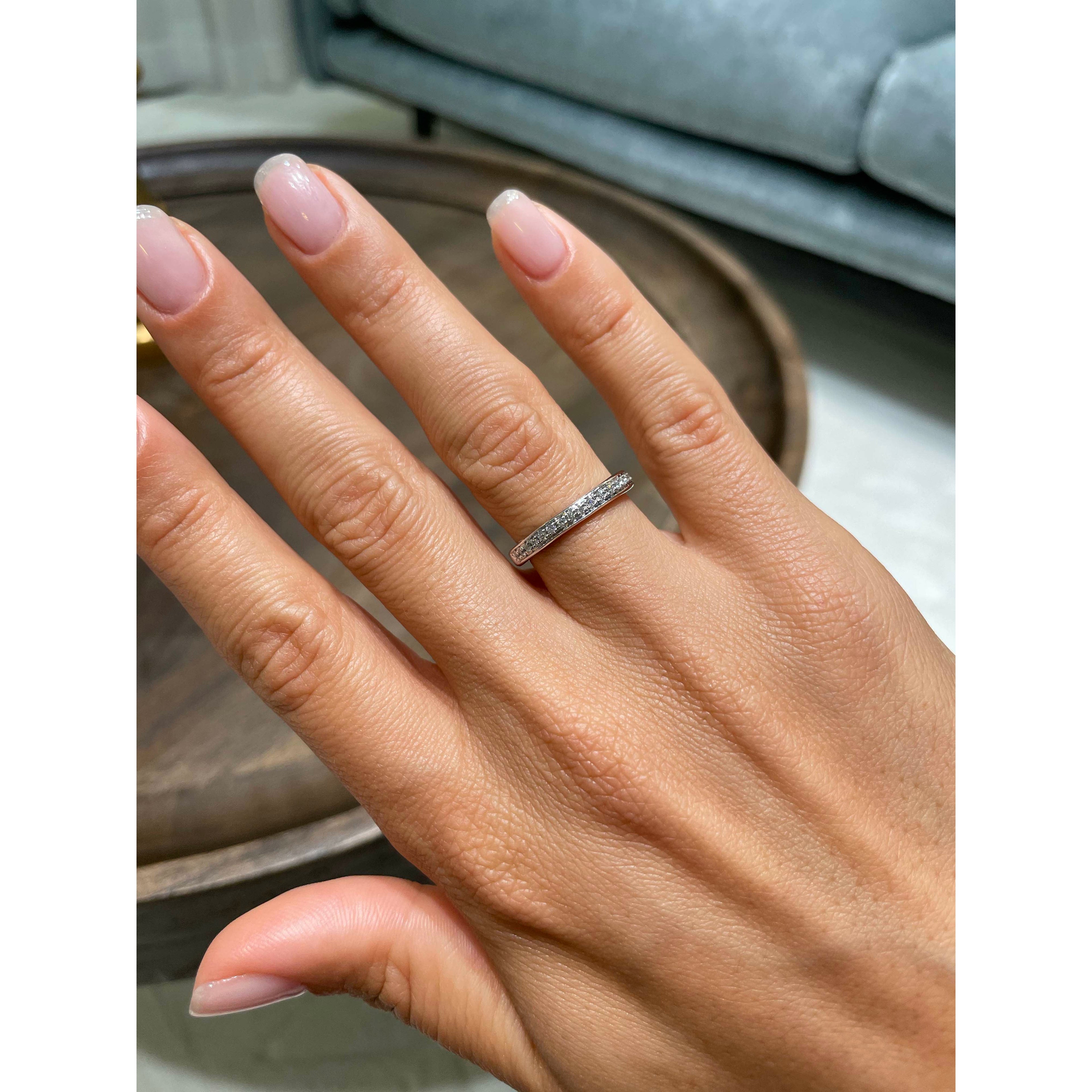 0.2 CT Round Half Eternity Lab Grown Diamond Wedding Band