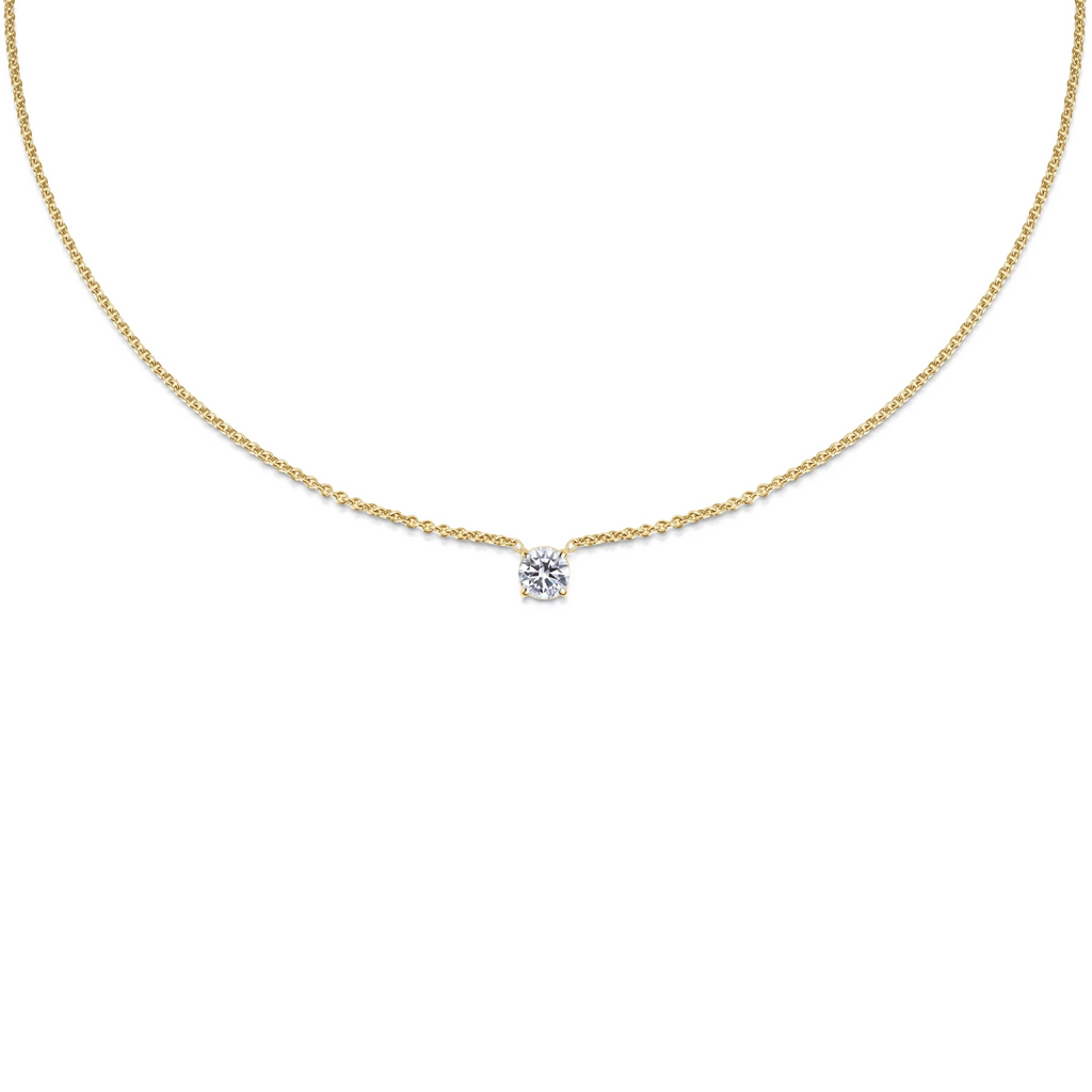 0.50 CT Round Solitaire Lab Grown Diamond Necklace