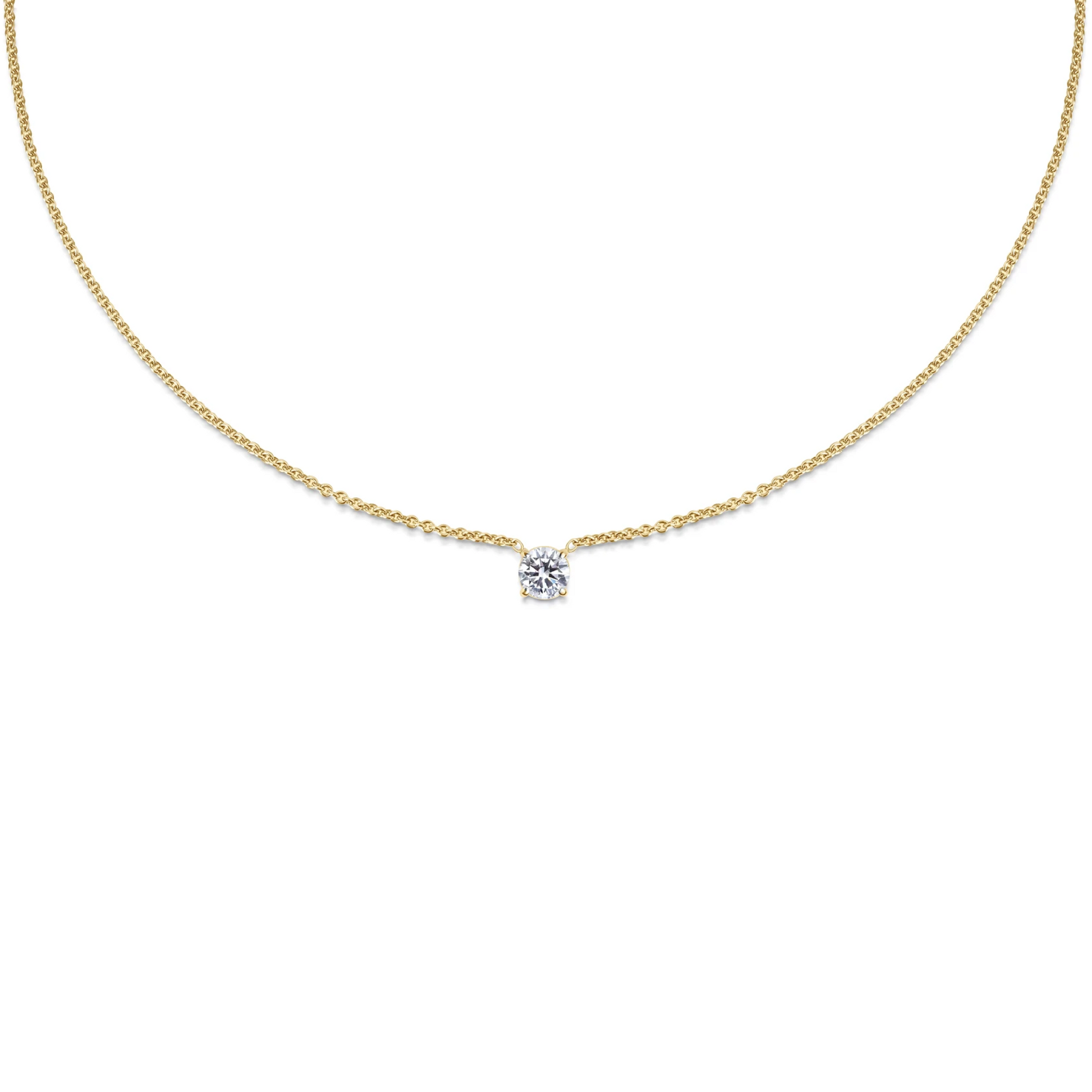 0.50 CT Round Solitaire CVD F/VS Diamond Necklace 5