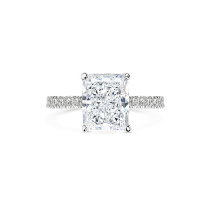 2 CT Radiant Cut Pave CVD F/VS1 Diamond Engagement Ring 1