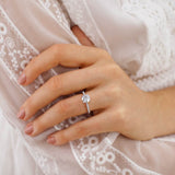 1.20 CT Round Pave Setting CVD F/VVS2 Diamond Engagement Ring