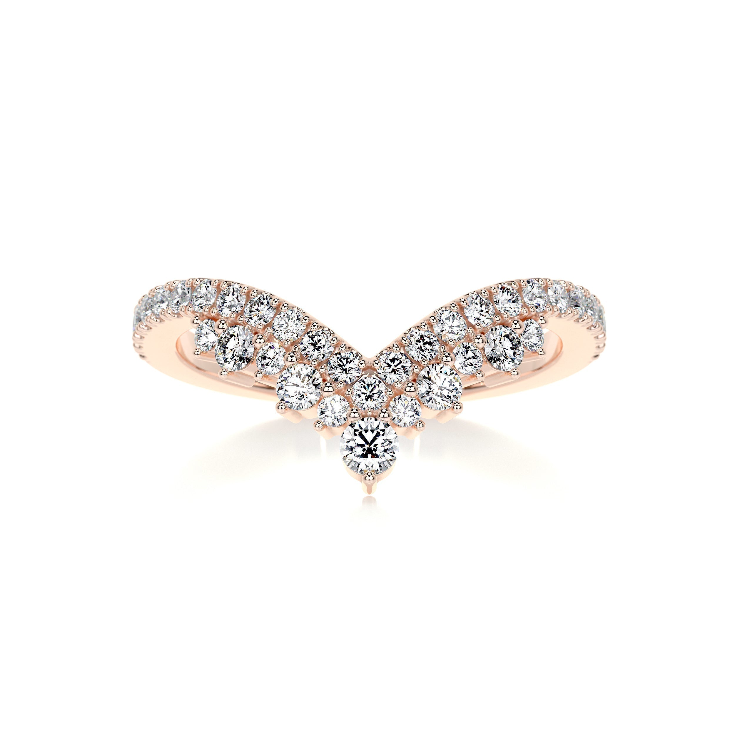 0.5 CT Round Curved Lab Grown Diamond Wedding Band