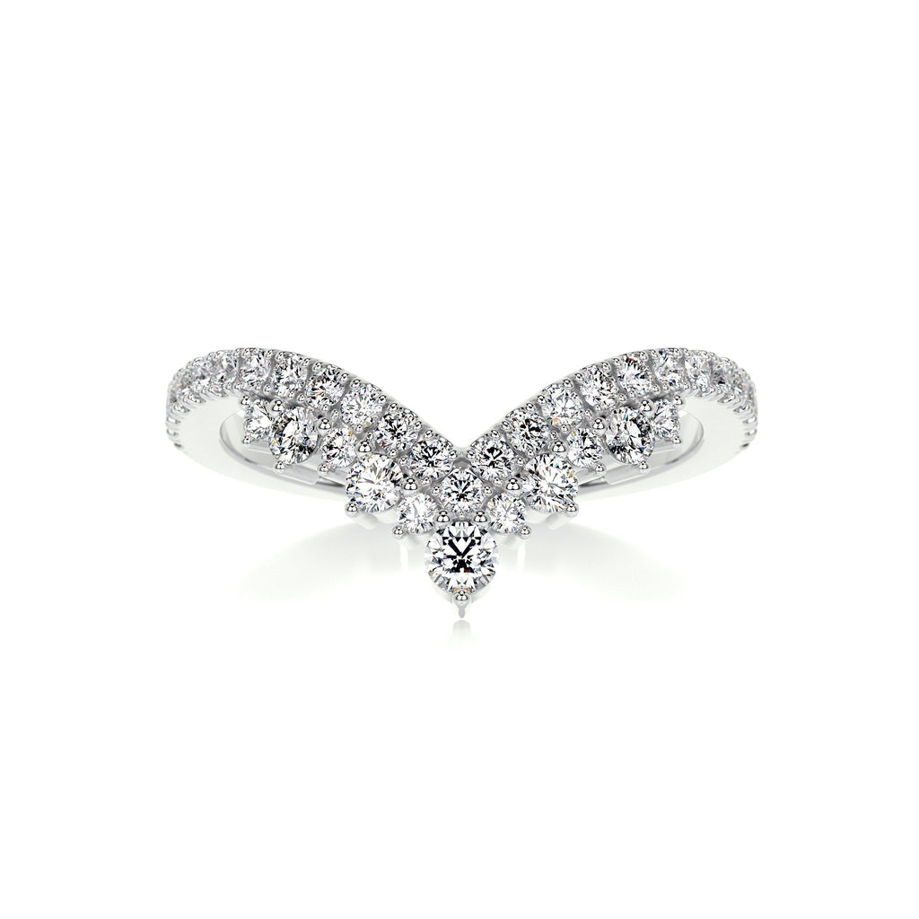 0.5 CT Round Curved Lab Grown Diamond Wedding Band
