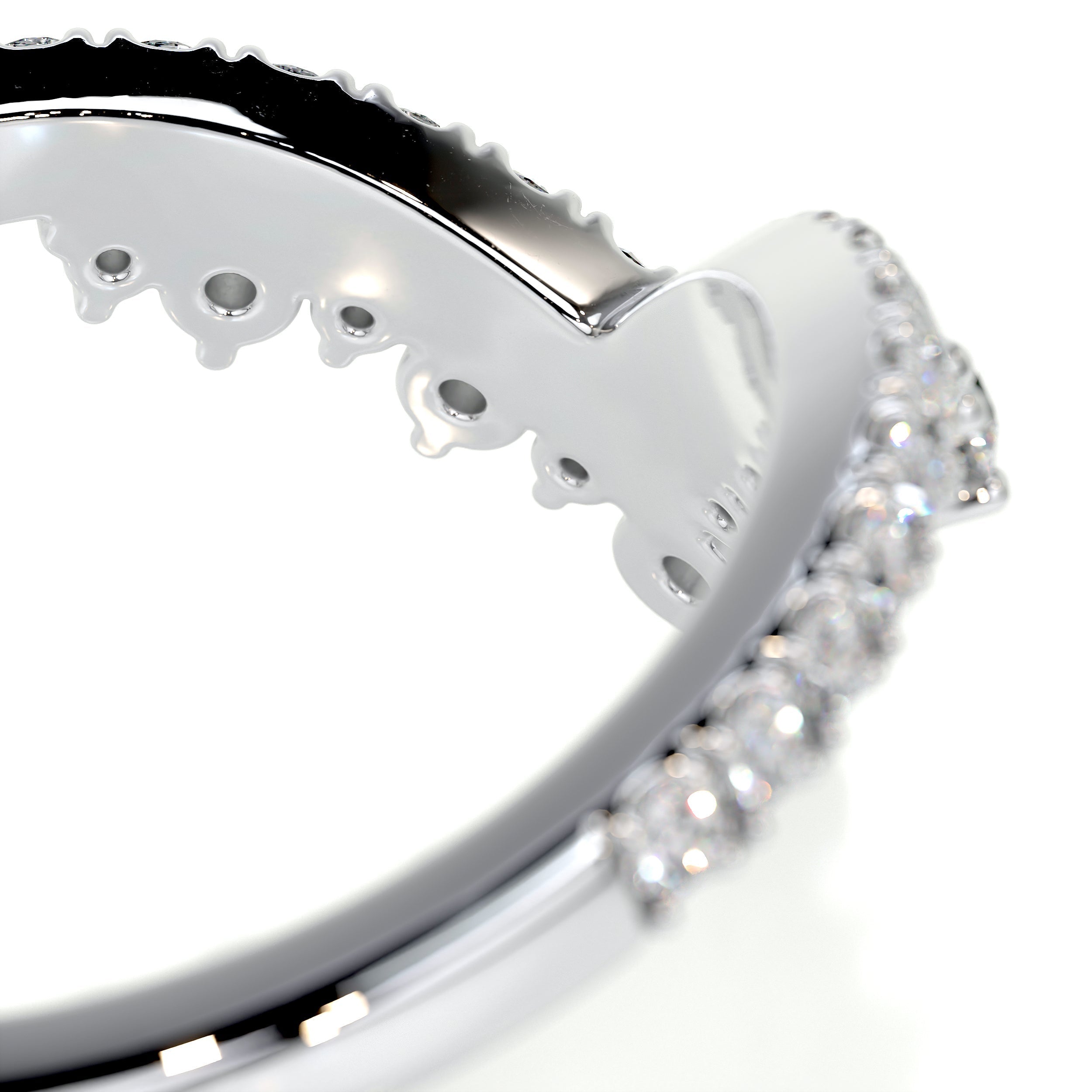0.5 CT Round Curved Lab Grown Diamond Wedding Band