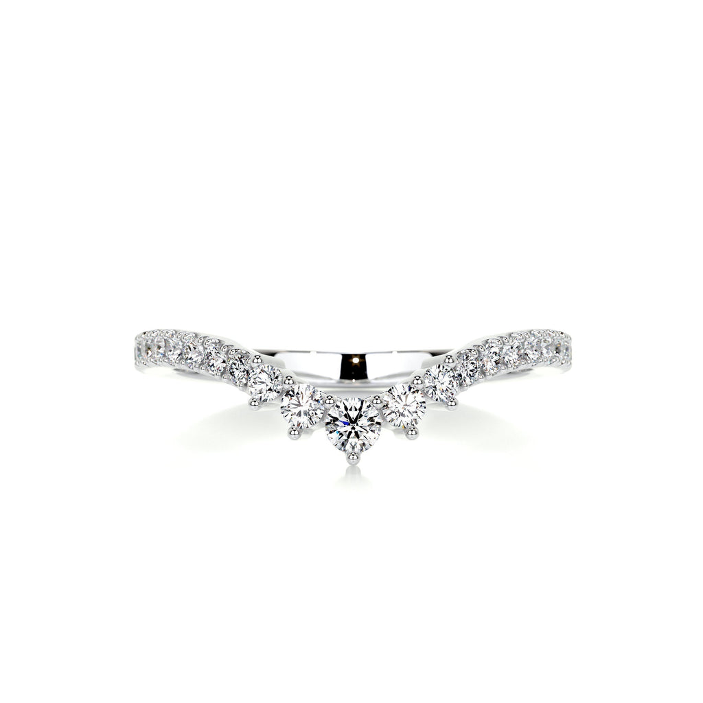 0.35 CT Round Curved Lab Grown Diamond Wedding Band