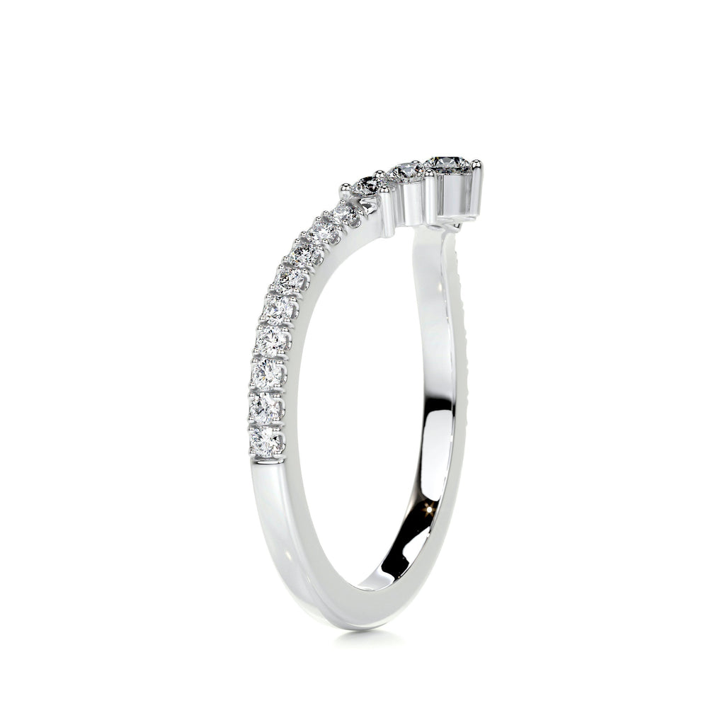 0.35 CT Round Curved Lab Grown Diamond Wedding Band