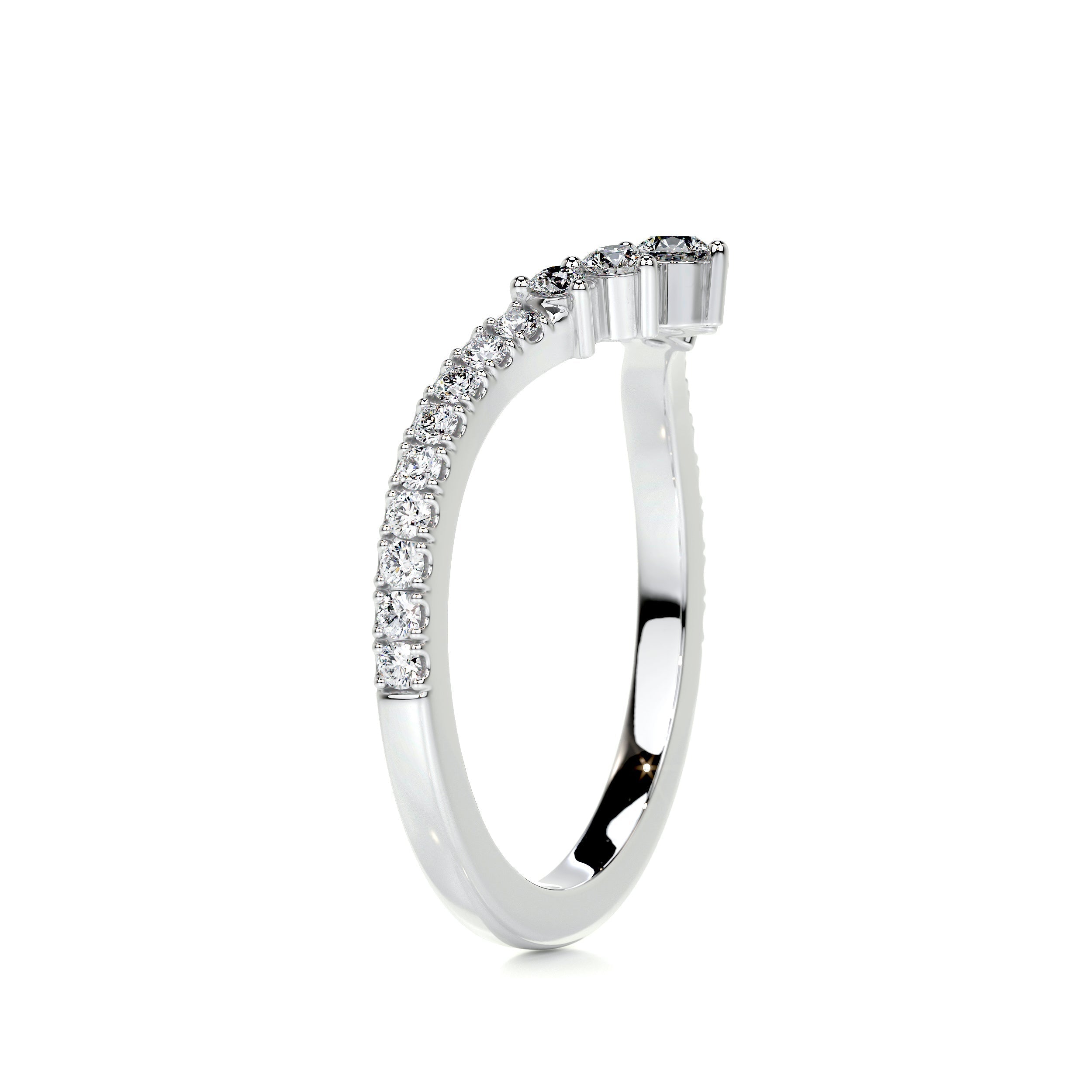 0.35 CT Round Curved Lab Grown Diamond Wedding Band