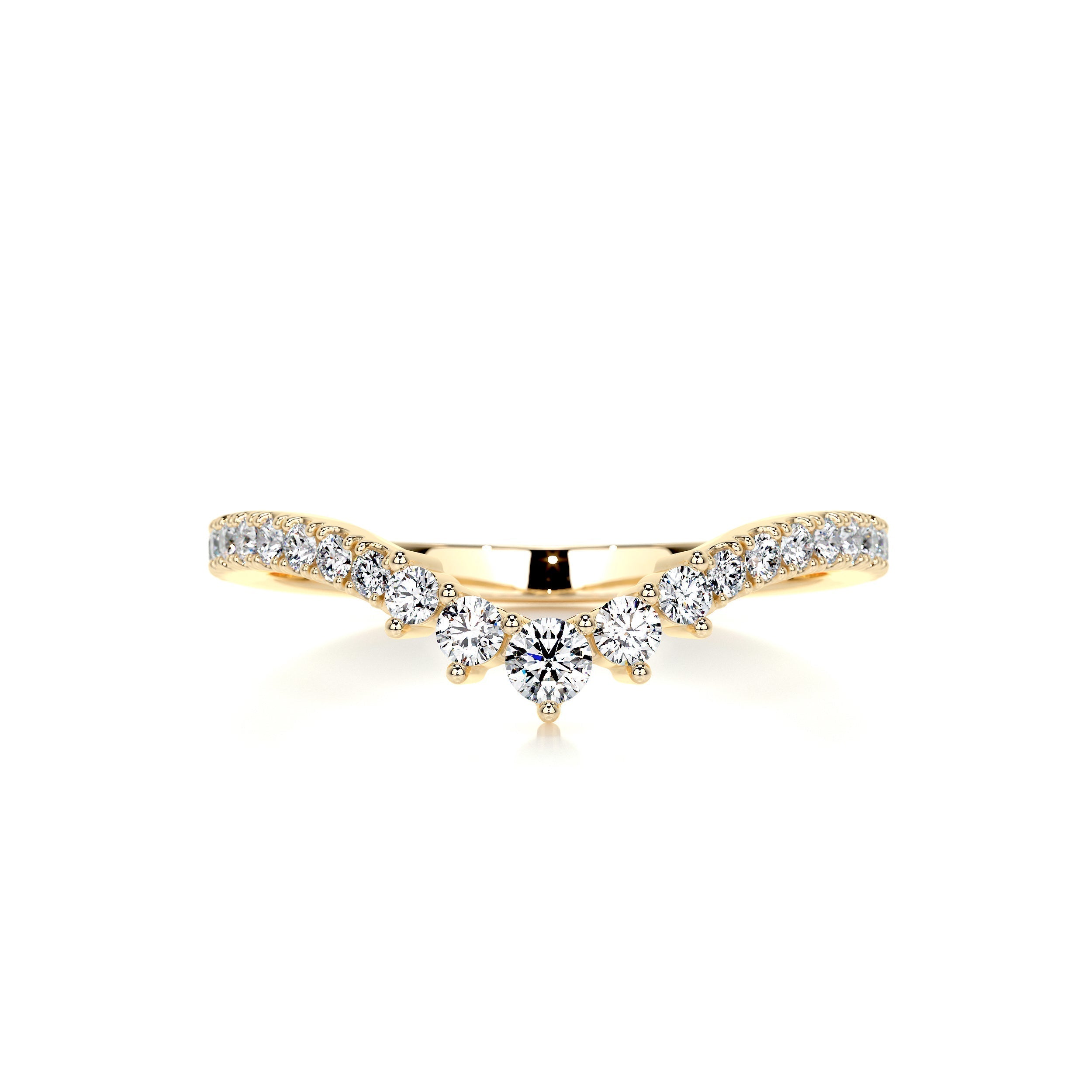 0.35 CT Round Curved Lab Grown Diamond Wedding Band